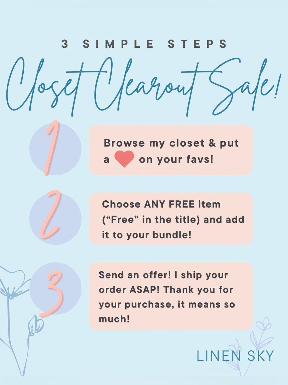 3 Simple Steps to my Closet Clearout Sale!